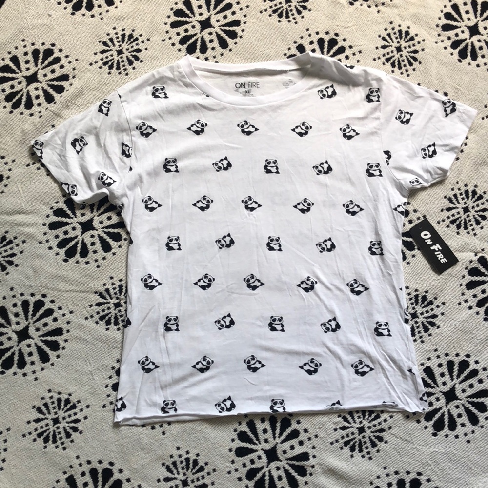 Junior XL Panda Print Short Sleeve T-shirt